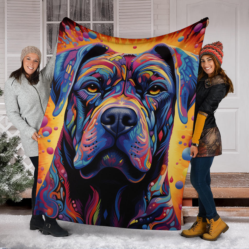 Cane Corso Blanket, Trippy Psychedelics Cane Corso Fleece Blanket, Cane Corso Throw Blanket, Cane Corso Gifts