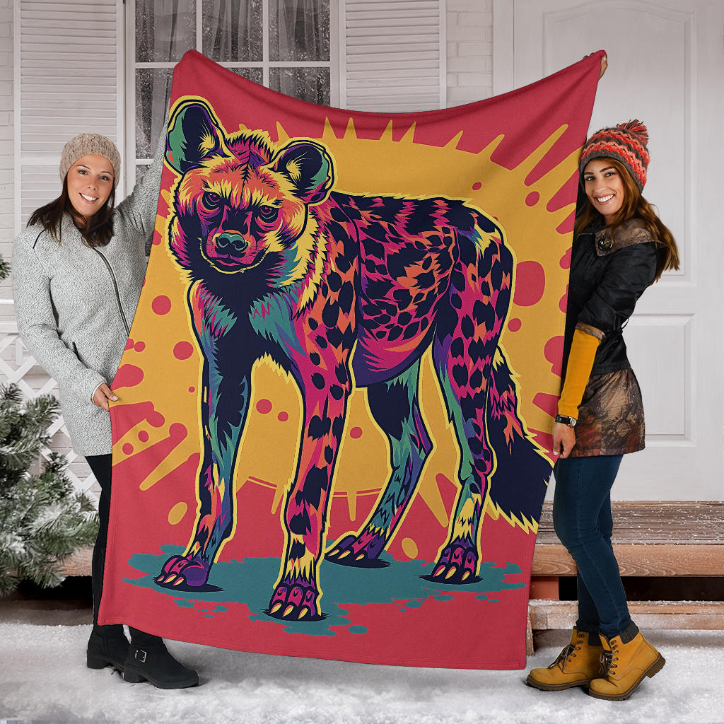 Hyena animal Blanket, Trippy Psychedelics Hyena animal Fleece Blanket, Hyena animal Throw Blanket, Hyena animal Gifts