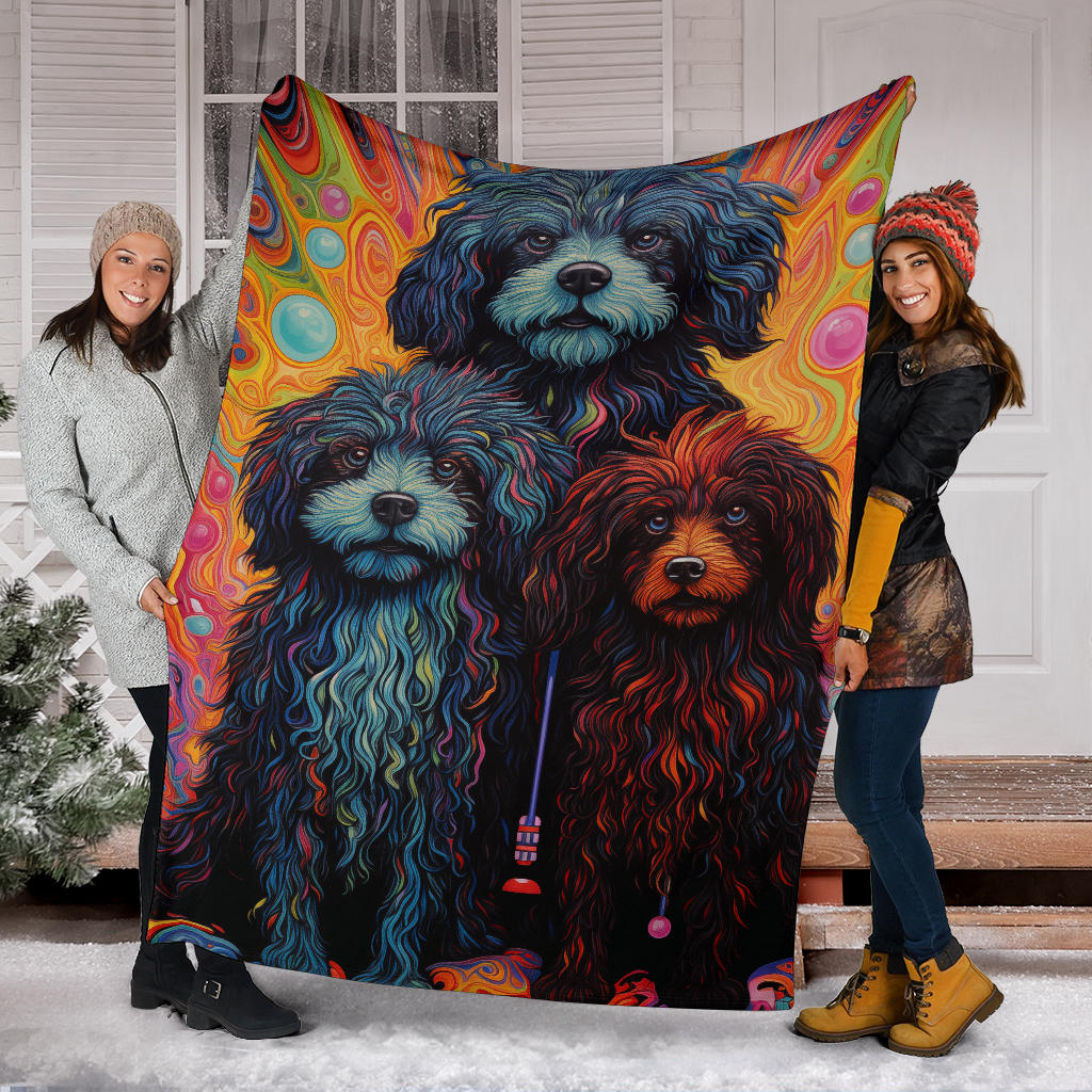 Puli Blanket, Trippy Psychedelics Puli Fleece Blanket, Puli Throw Blanket, Puli Gifts