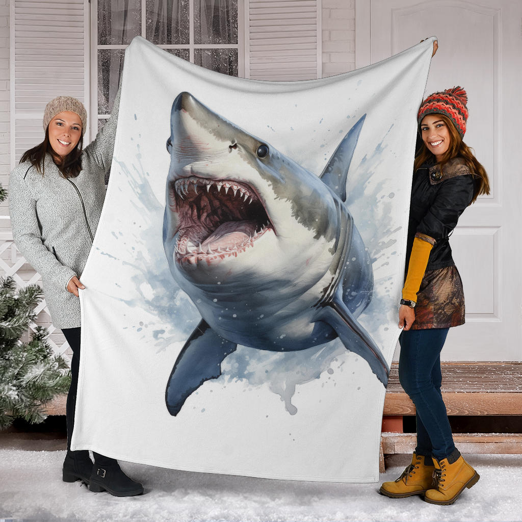 Great White Shark Blanket, Shark Throw Blanket, Shark Fleece Blanket, Shark Gifts, Custom Shark Blanket