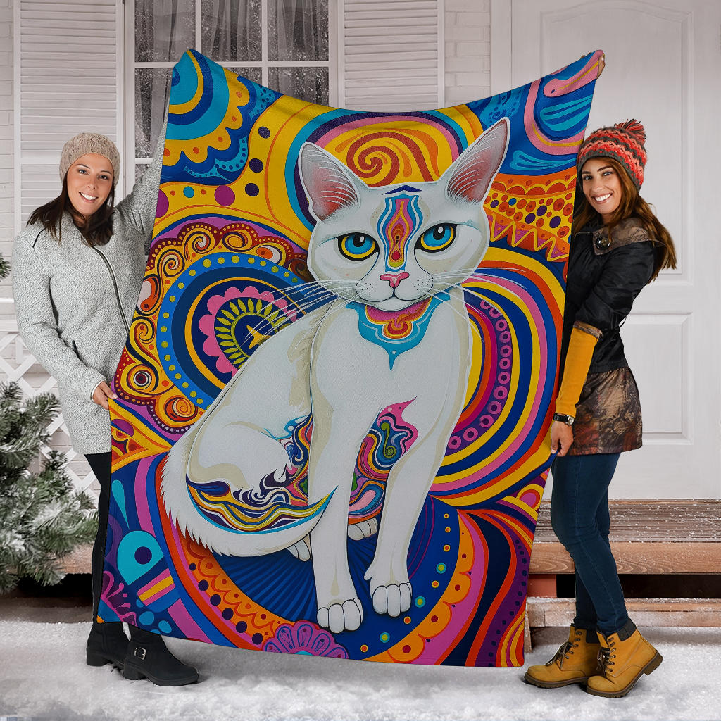 Burmilla cat Blanket, Trippy Psychedelics Burmilla cat Fleece Blanket, Burmilla cat Throw Blanket, Burmilla cat Gifts