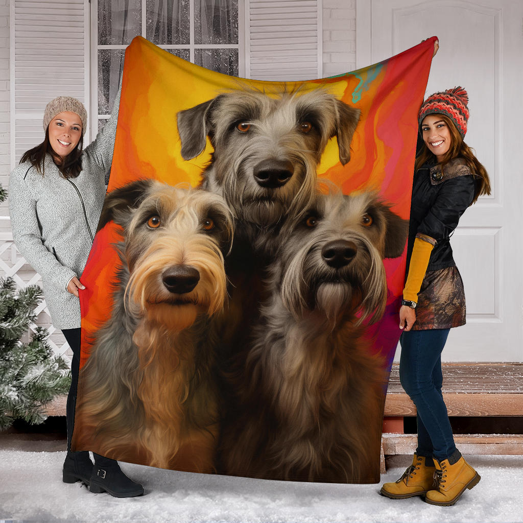 Irish Wolfhound Blanket, Trippy Psychedelics Irish Wolfhound Fleece Blanket, Irish Wolfhound Throw Blanket, Irish Wolfhound Gifts