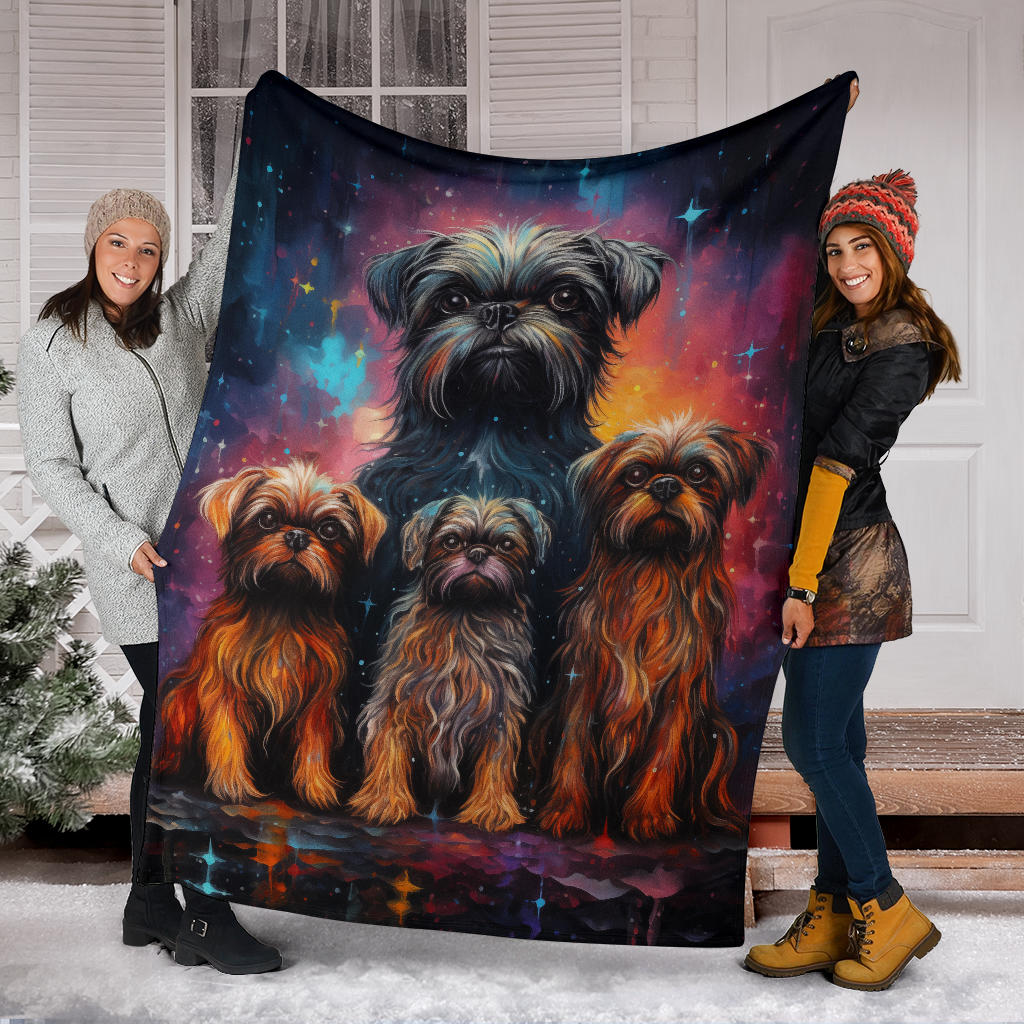 Brussels Griffon Blanket, Trippy Psychedelics Brussels Griffon Fleece Blanket, Brussels Griffon Throw Blanket, Brussels Griffon Gifts