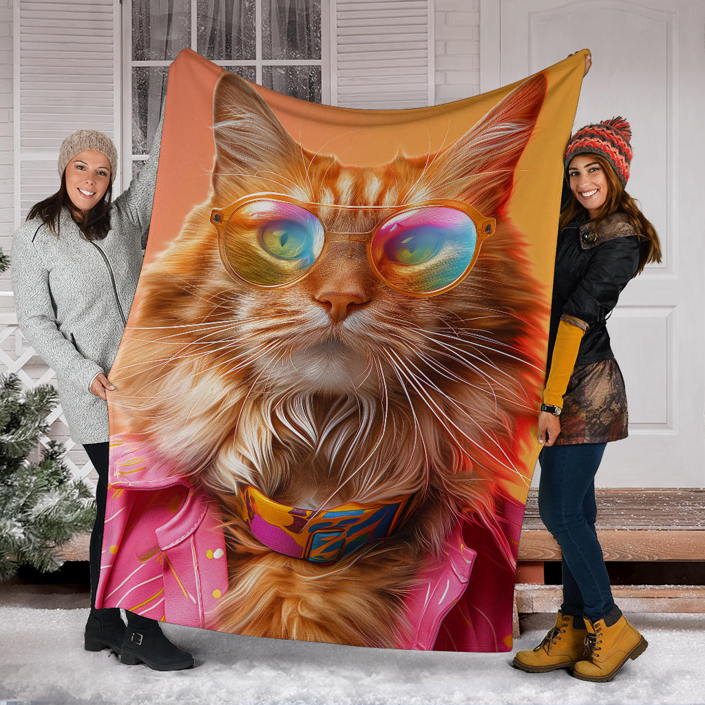 Maine Coon cat Blanket, Trippy Psychedelics Maine Coon cat Fleece Blanket, Maine Coon cat Throw Blanket, Maine Coon cat Gifts