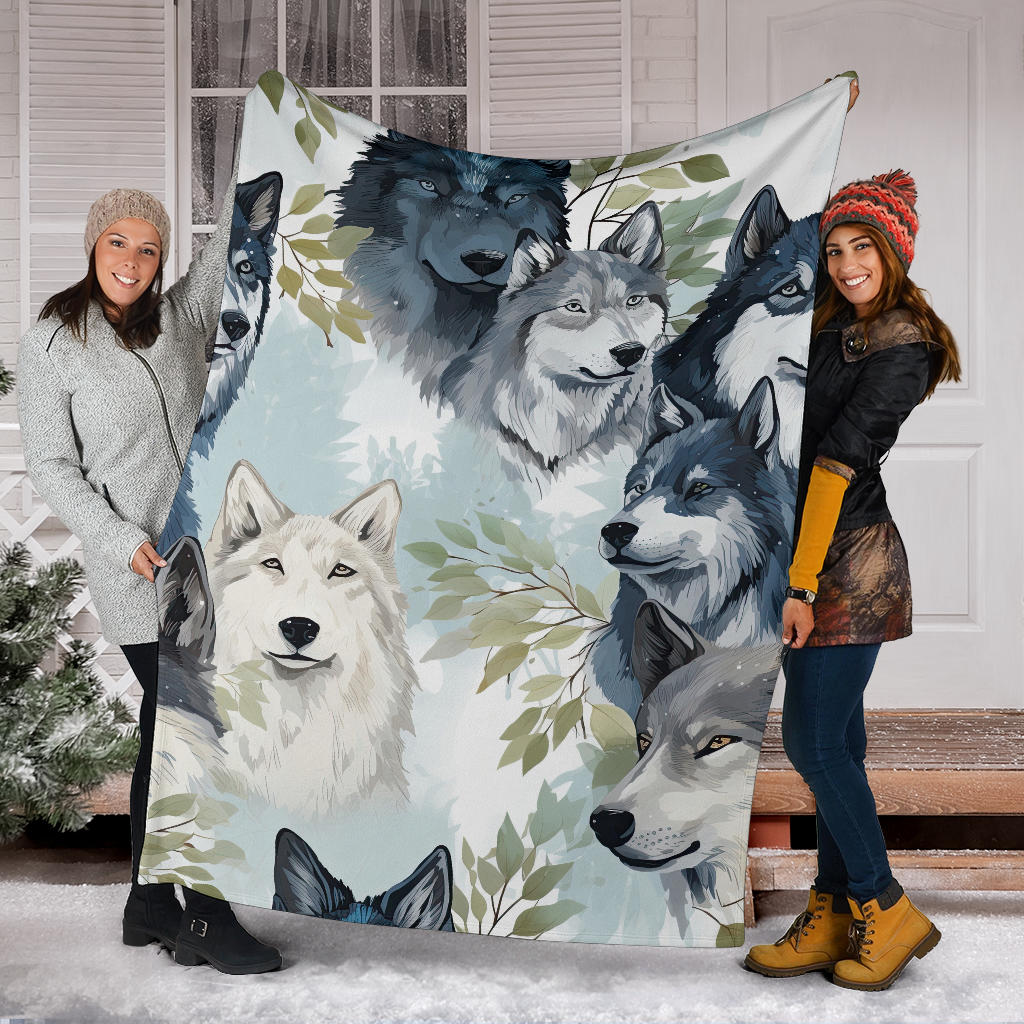 Wolf Faces Blanket