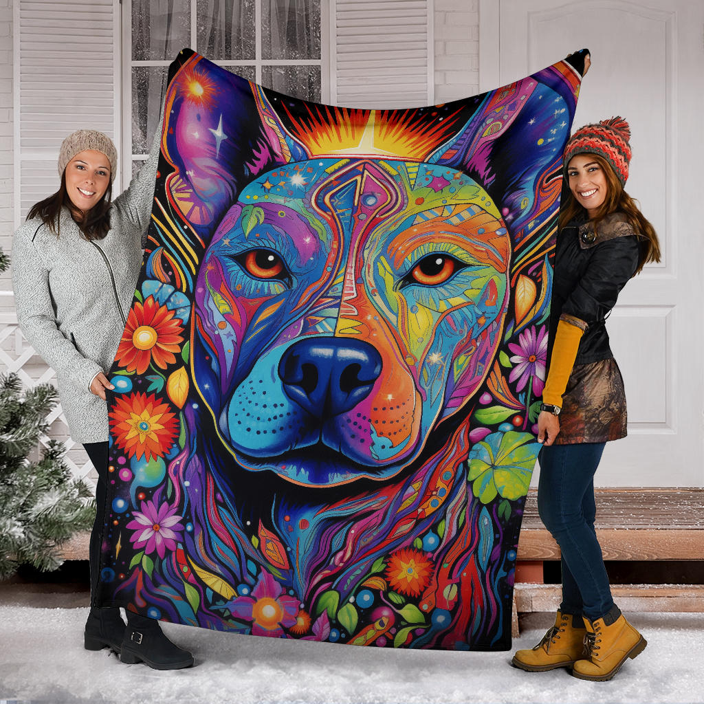 American Staffordshire Terri Blanket, Trippy Psychedelics American Staffordshire Terri Fleece Blanket, American Staffordshire Terri Throw Blanket, American Staffordshire Terri Gifts