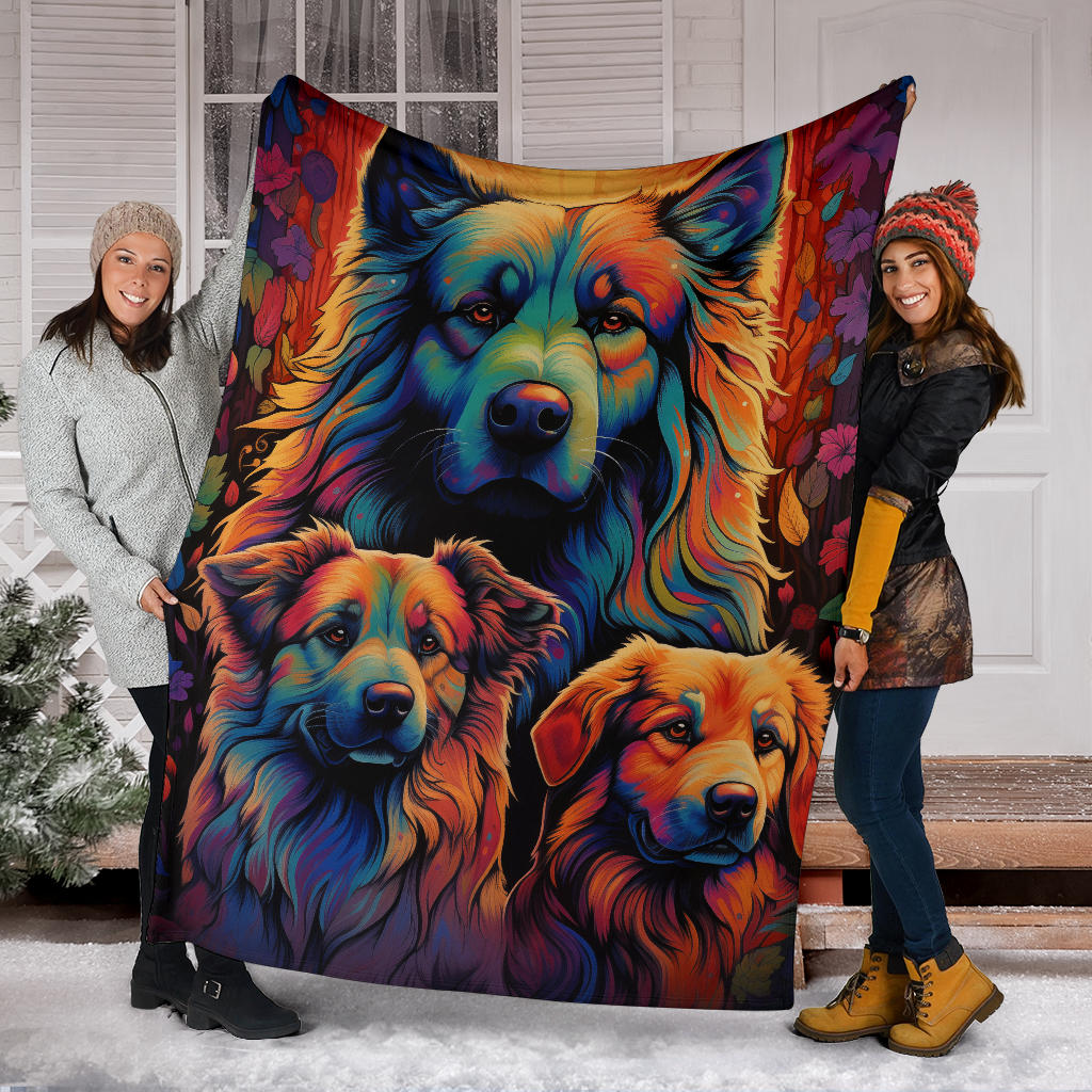 Caucasian Shepherd Blanket, Trippy Psychedelics Caucasian Shepherd Fleece Blanket, Caucasian Shepherd Throw Blanket, Caucasian Shepherd Gifts