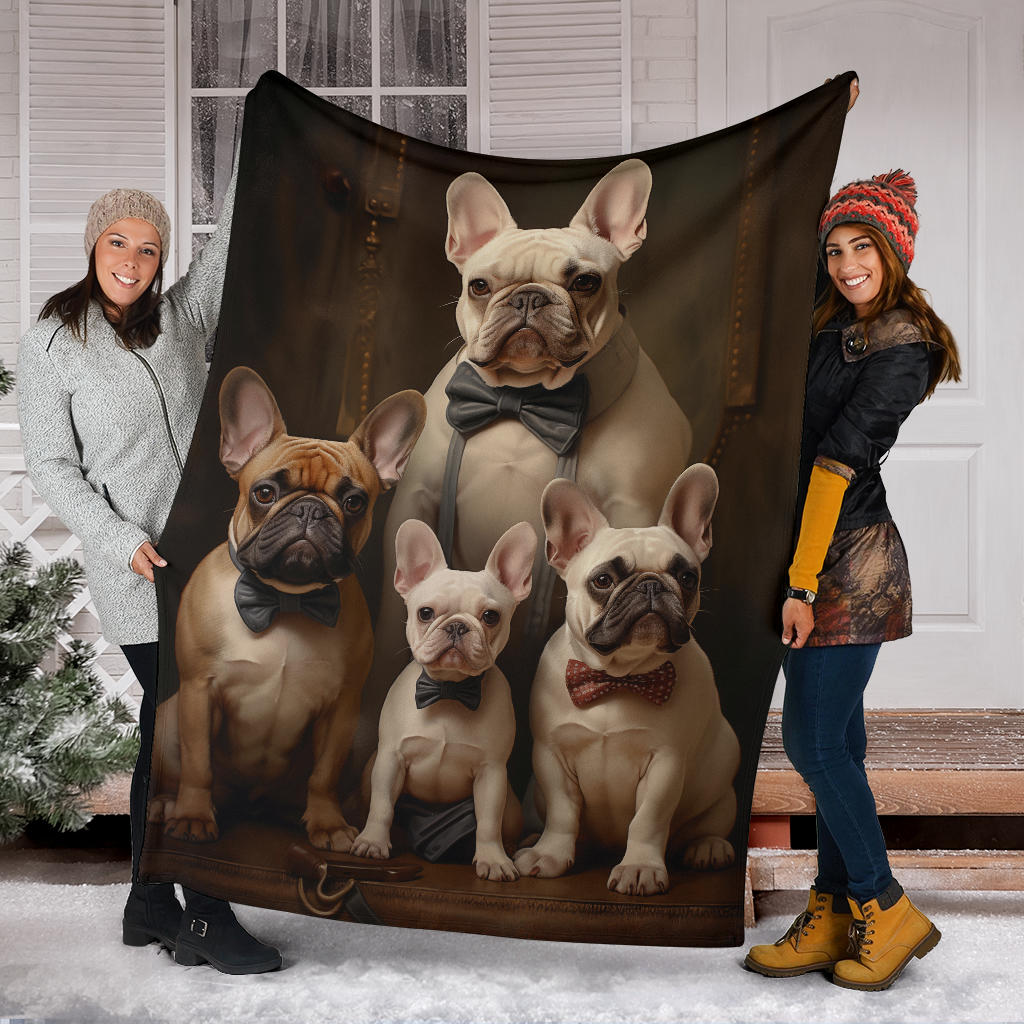 French Bulldog Family Blanket, French Bulldog Throw Blanket, French Bulldog Gifts, French Bulldog Fleece Blanket