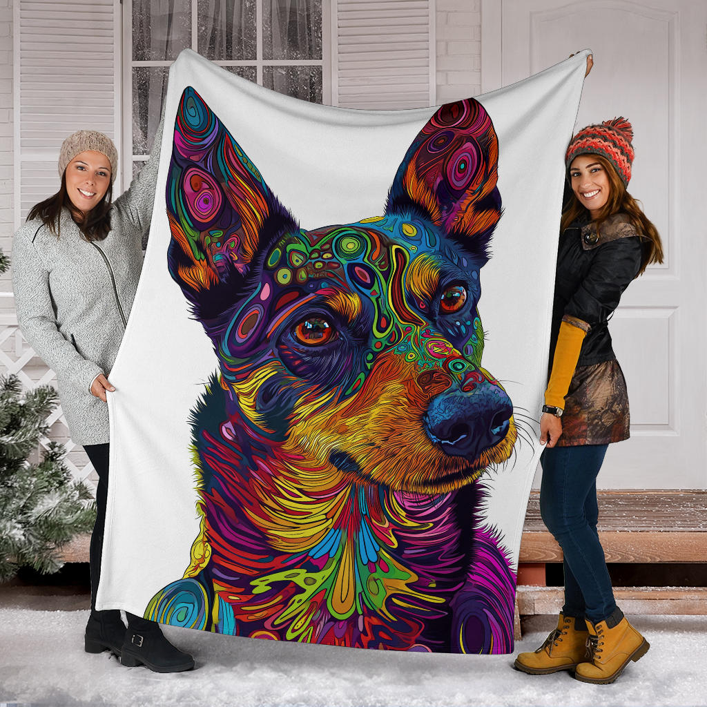 Lancashire Heeler Dog Blanket, Trippy Psychedelics Lancashire Heeler Dog Fleece Blanket, Lancashire Heeler Dog Throw Blanket, Lancashire Heeler Dog Gifts