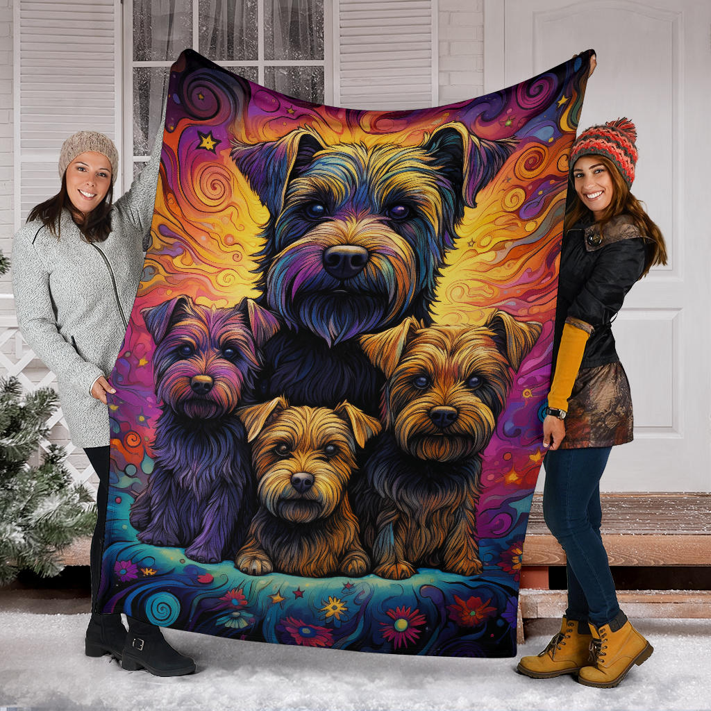 Glen of Imaal Terrier Blanket, Trippy Psychedelics Glen of Imaal Terrier Fleece Blanket, Glen of Imaal Terrier Throw Blanket, Glen of Imaal Terrier Gifts