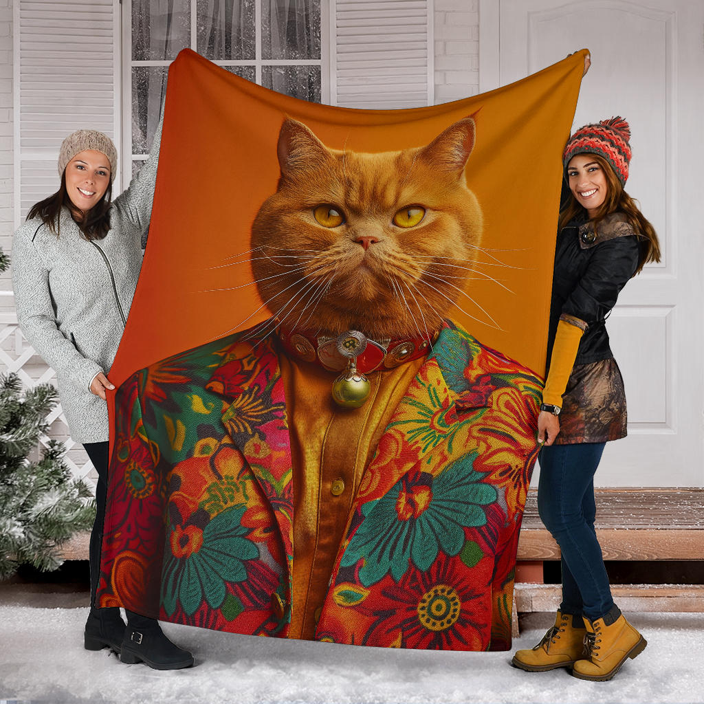 British Shorthair cat Blanket, Trippy Psychedelics British Shorthair cat Fleece Blanket, British Shorthair cat Throw Blanket, British Shorthair cat Gifts