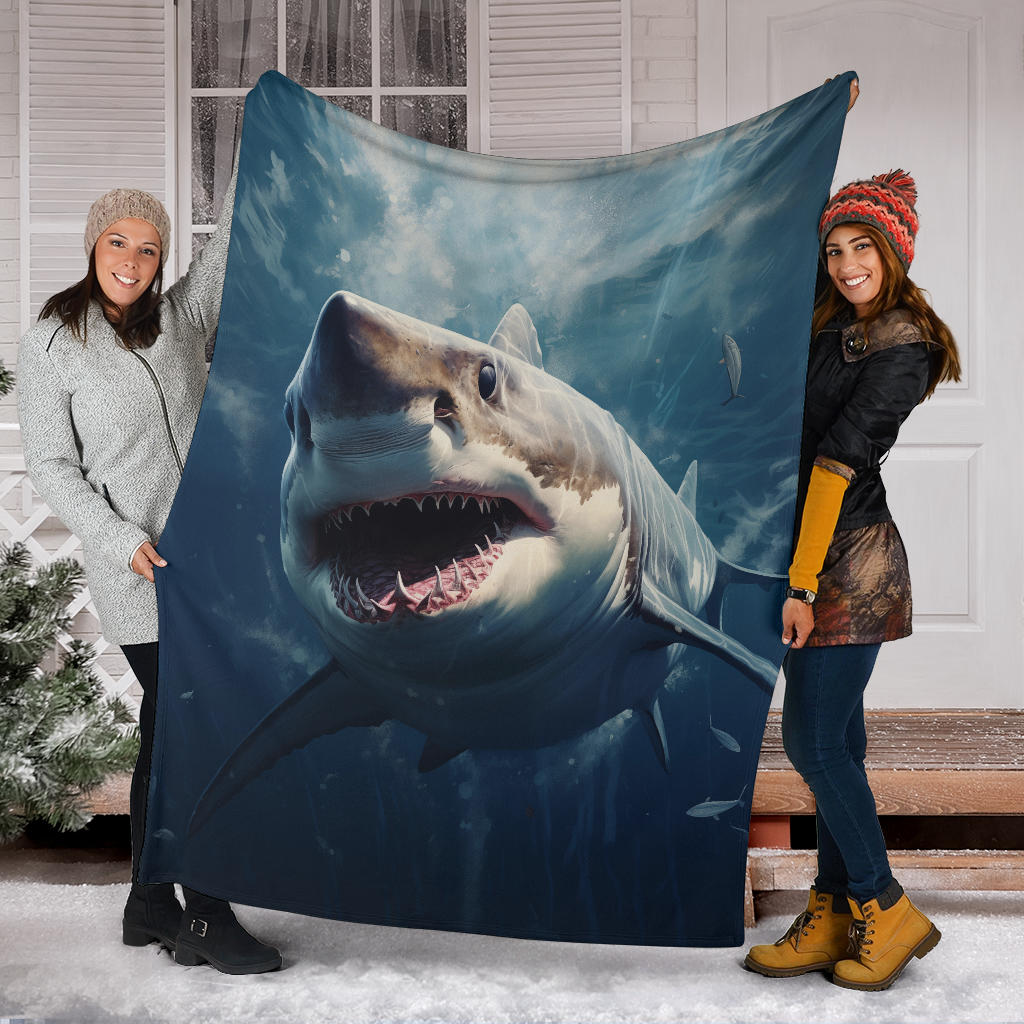 Great White Shark Blanket, Shark Throw Blanket, Shark Fleece Blanket, Shark Gifts, Custom Shark Blanket