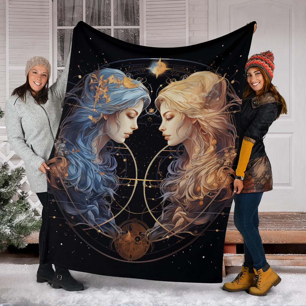 Gemini Zodiac Blanket, Twins Zodiac Sign, Gemini Zodiac Gifts, Gemini Zodiac Throw Blanket