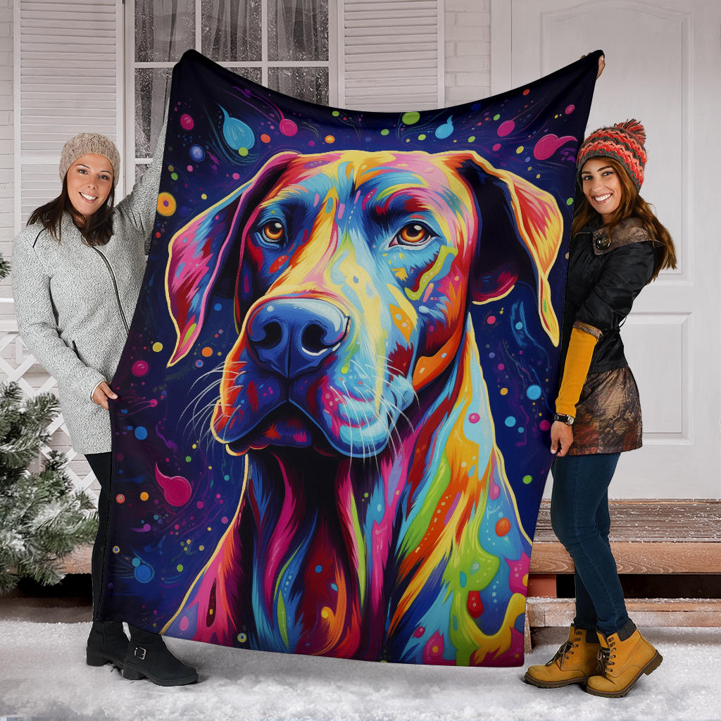 Trippy Psychedelics Great Dane Blanket, Great Dane Fleece Blanket, Great Dane Throw Blanket, Great Dane Gifts