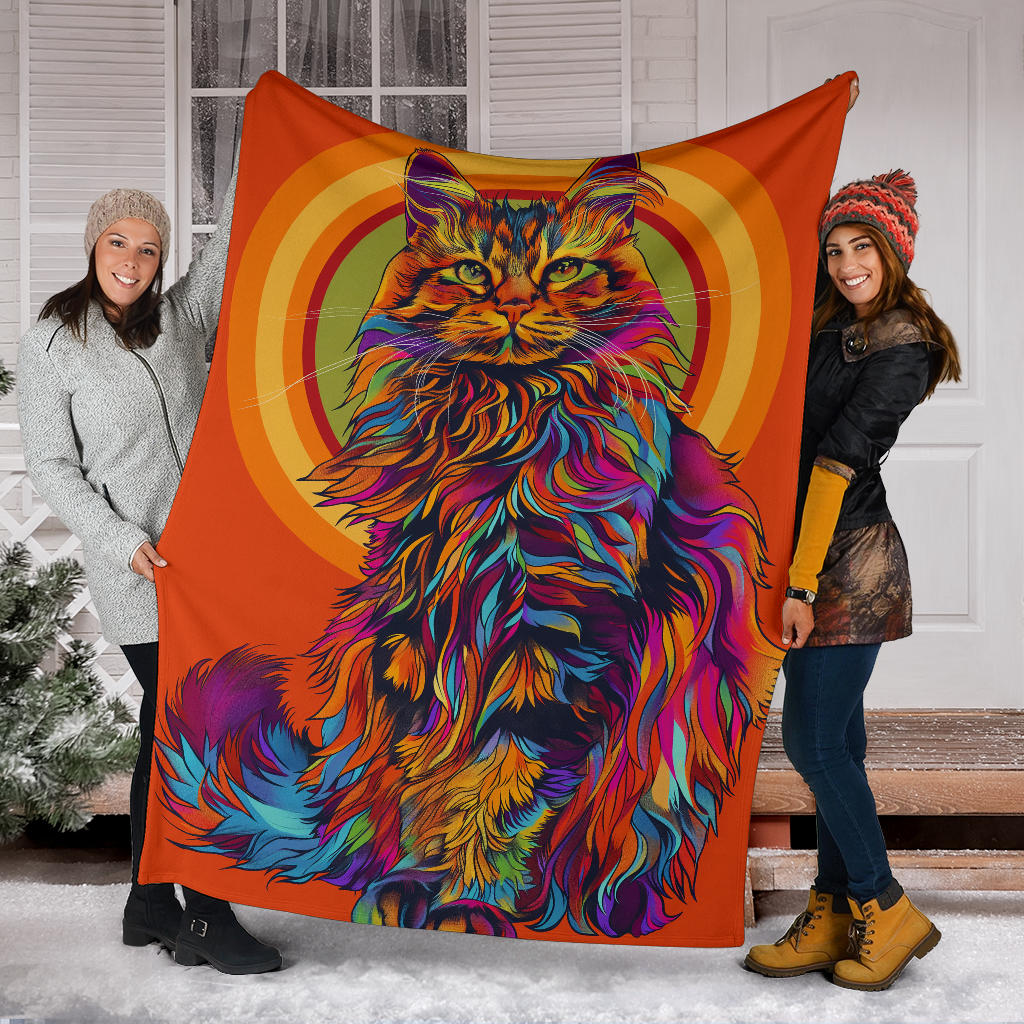 Ragamuffin Cat Blanket, Trippy Psychedelics Ragamuffin Cat Fleece Blanket, Ragamuffin Cat Throw Blanket, Ragamuffin Cat Gifts