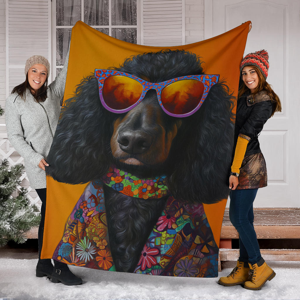 Irish Water Spaniel Blanket, Trippy Psychedelics Irish Water Spaniel Fleece Blanket, Irish Water Spaniel Throw Blanket, Irish Water Spaniel Gifts