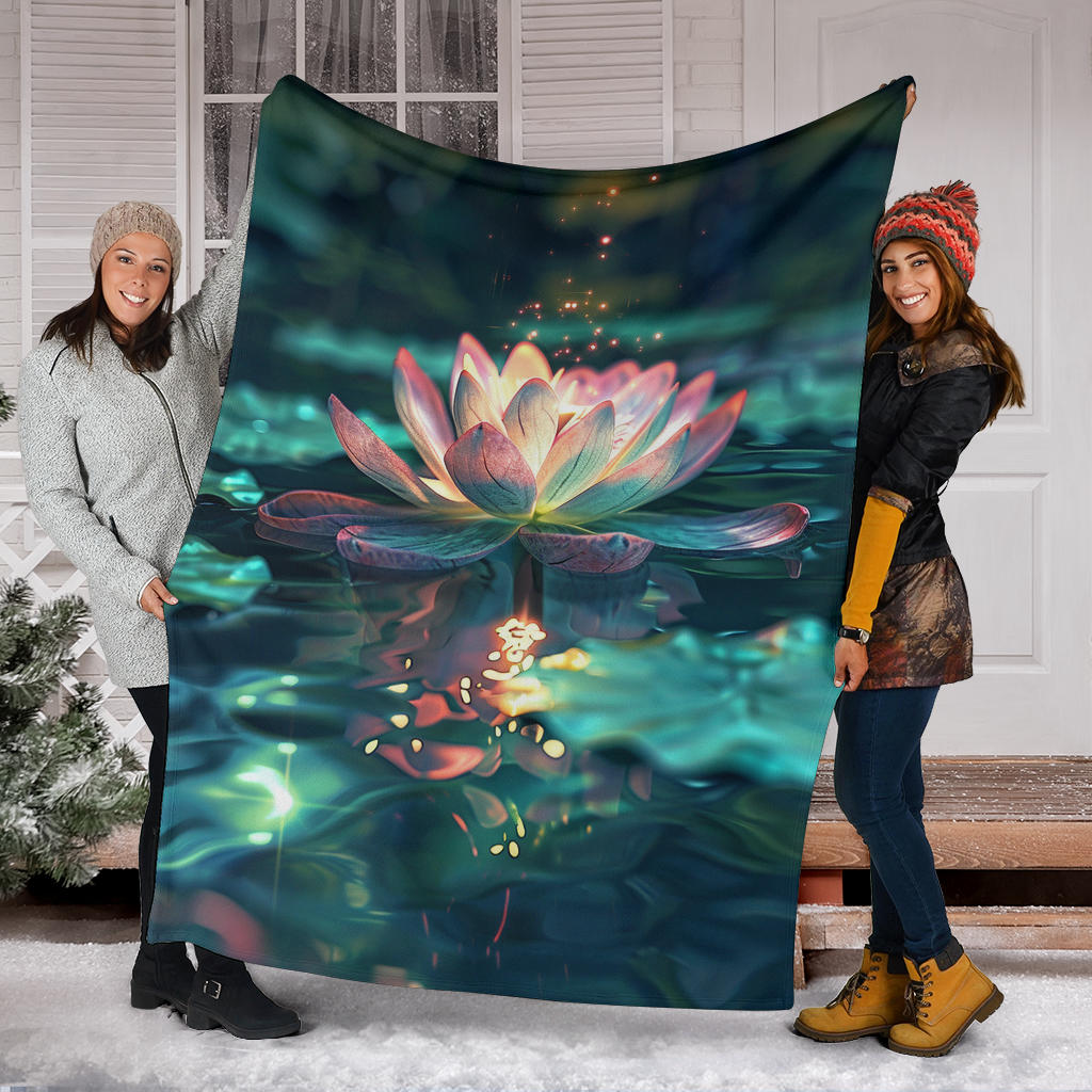 Luminous Lotus Blanket, Luminous Lotus Estetic Blanket, Luminous Lotus Blanket Gift, Blanket