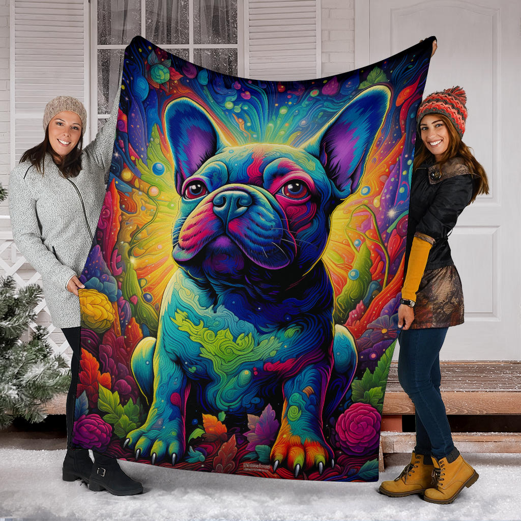 French Bulldog Blanket, French Bulldog Trippy Blanket, French Bulldog Gifts,French Bulldog Throw Blanket