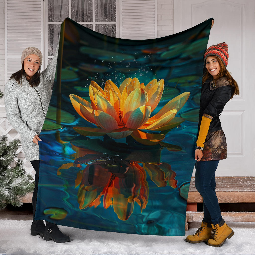 Luminous Lotus Blanket, Luminous Lotus Estetic Blanket, Luminous Lotus Blanket Gift, Blanket