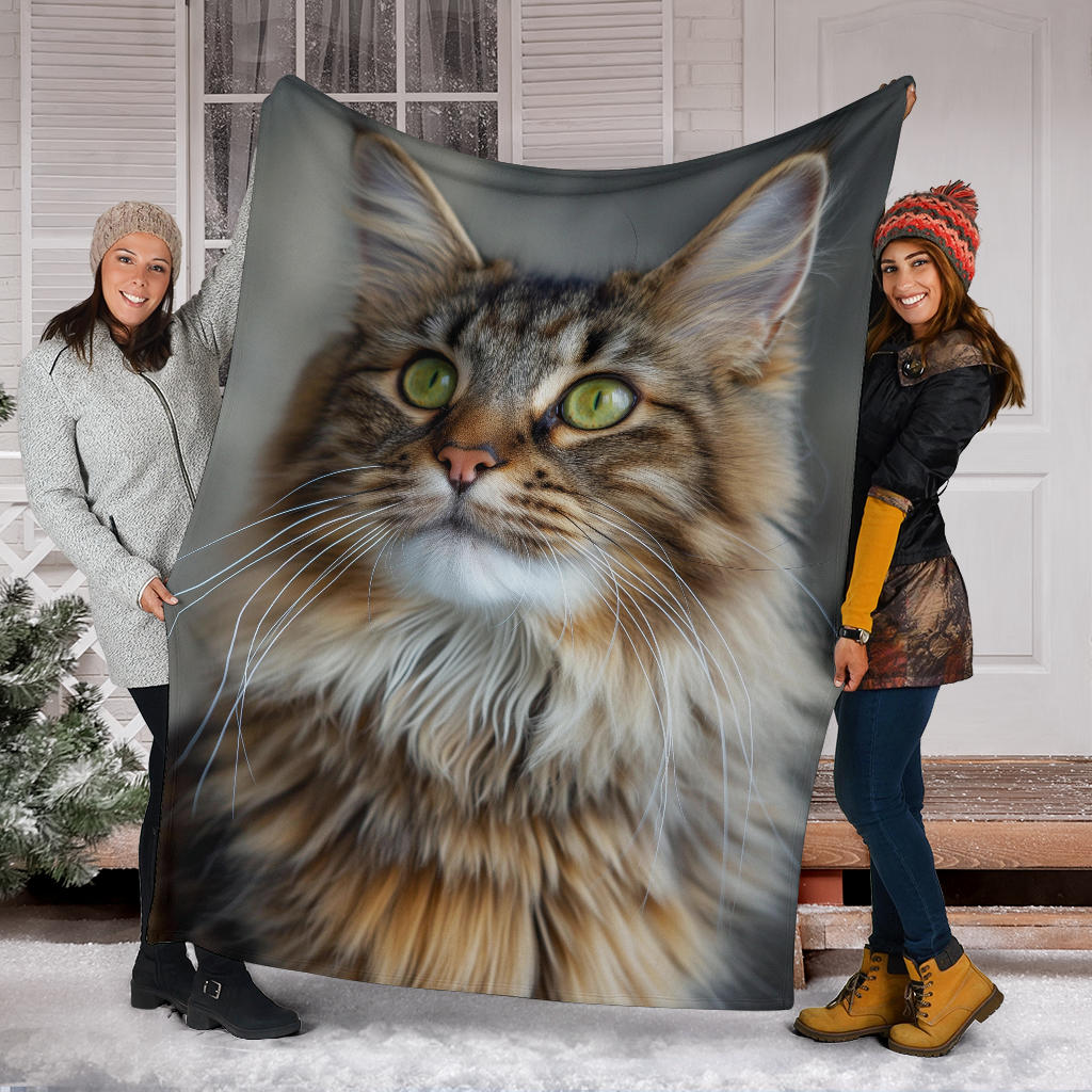 Maine Coon cat Blanket, Trippy Psychedelics Maine Coon cat Fleece Blanket, Maine Coon cat Throw Blanket, Maine Coon cat Gifts