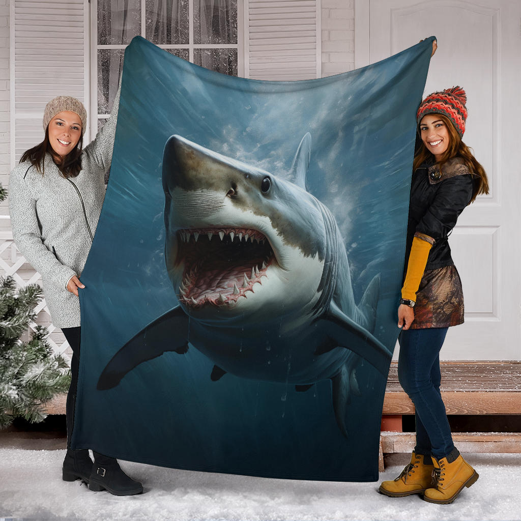 Great White Shark Blanket, Shark Throw Blanket, Shark Fleece Blanket, Shark Gifts, Custom Shark Blanket