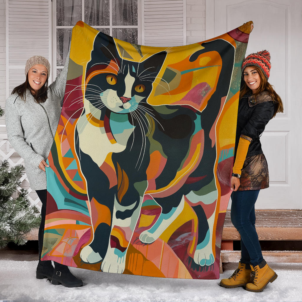 Japanese Bobtail cat Blanket, Trippy Psychedelics Japanese Bobtail cat Fleece Blanket, Japanese Bobtail cat Throw Blanket, Japanese Bobtail cat Gifts