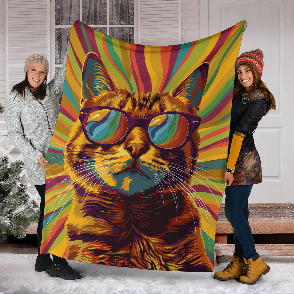 Bengal cat Blanket, Trippy Psychedelics Bengal cat Fleece Blanket, Bengal cat Throw Blanket, Bengal cat Gifts