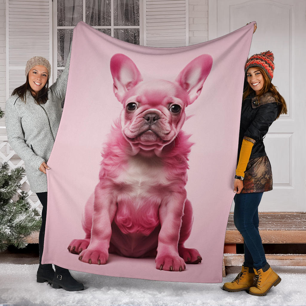 Pink French Bulldog Blanket, French Bulldog Throw Blanket, French Bulldog Fleece Blanket, French Bulldog Gifts