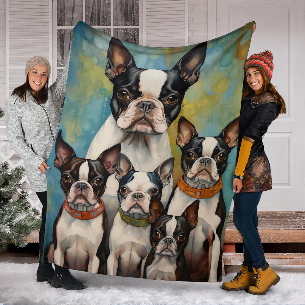 Boston Terrier Family Blanket, Boston Terrier Blanket, Boston Terrier Throw Blanket, Boston Terrier, Boston Terrier Gifts