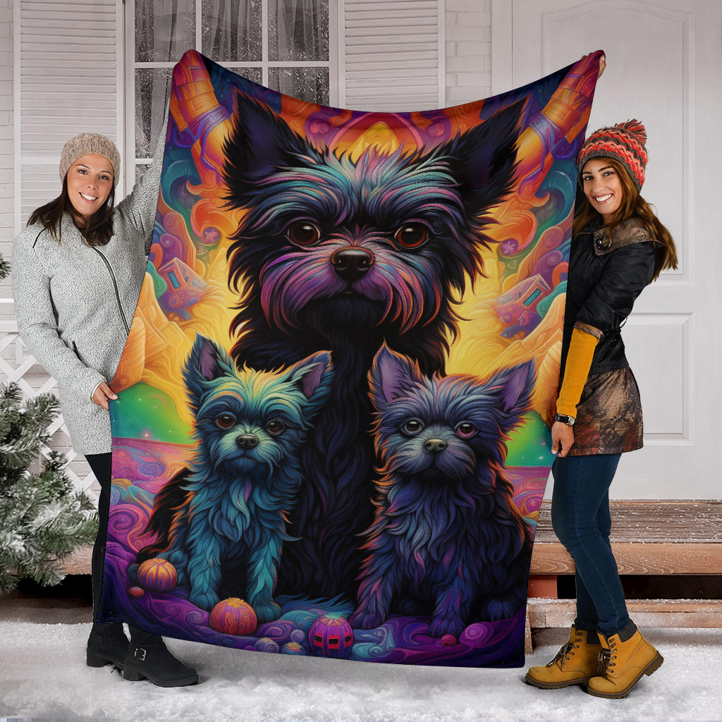 Affenpinscher Blanket, Trippy Psychedelics Affenpinscher Fleece Blanket, Affenpinscher Throw Blanket, Affenpinscher Gifts