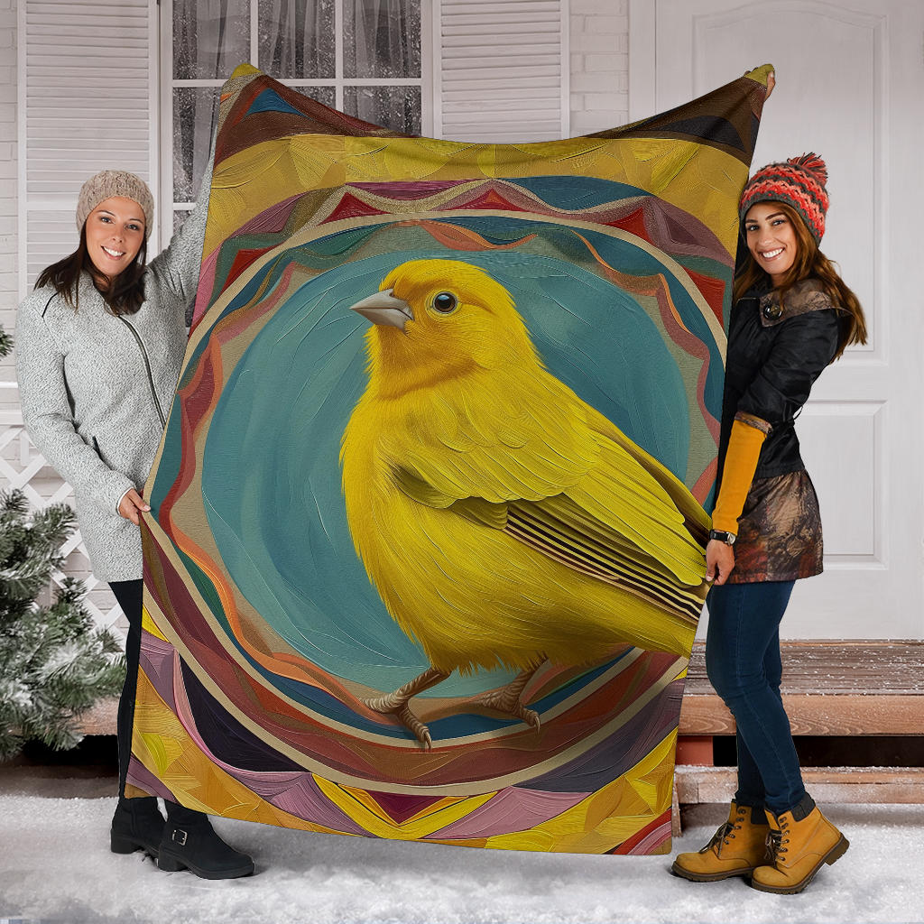 Canary bird Blanket, Trippy Psychedelics Canary bird Fleece Blanket, Canary bird Throw Blanket, Canary bird Gifts