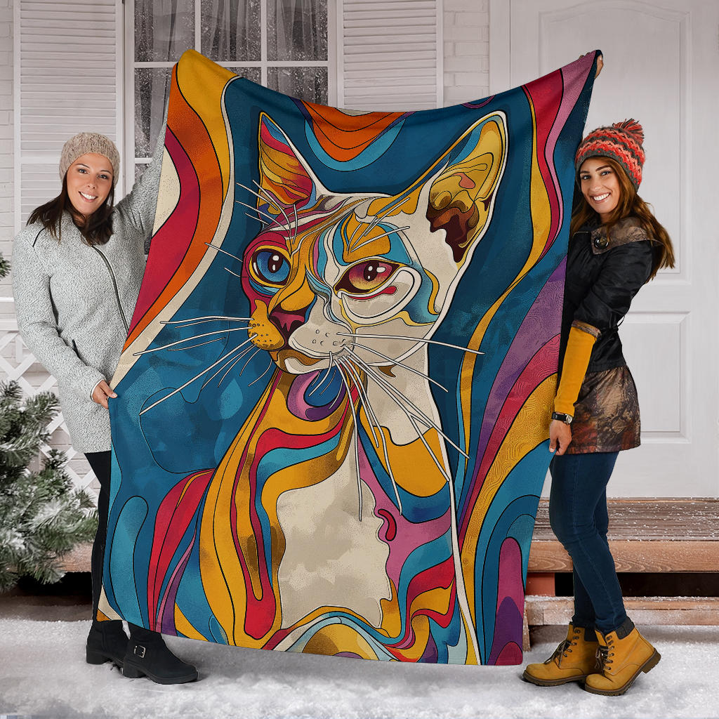 Burmilla cat Blanket, Trippy Psychedelics Burmilla cat Fleece Blanket, Burmilla cat Throw Blanket, Burmilla cat Gifts