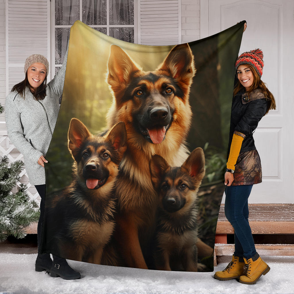 German Shepherd Family Blanket, German Shepherd Gifts, German Shepherd Throw Blanket, German Shepherd Fleece Blanket