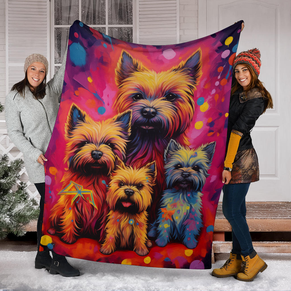 Cairn Terrier Blanket, Trippy Psychedelics Cairn Terrier Fleece Blanket, Cairn Terrier Throw Blanket, Cairn Terrier Gifts