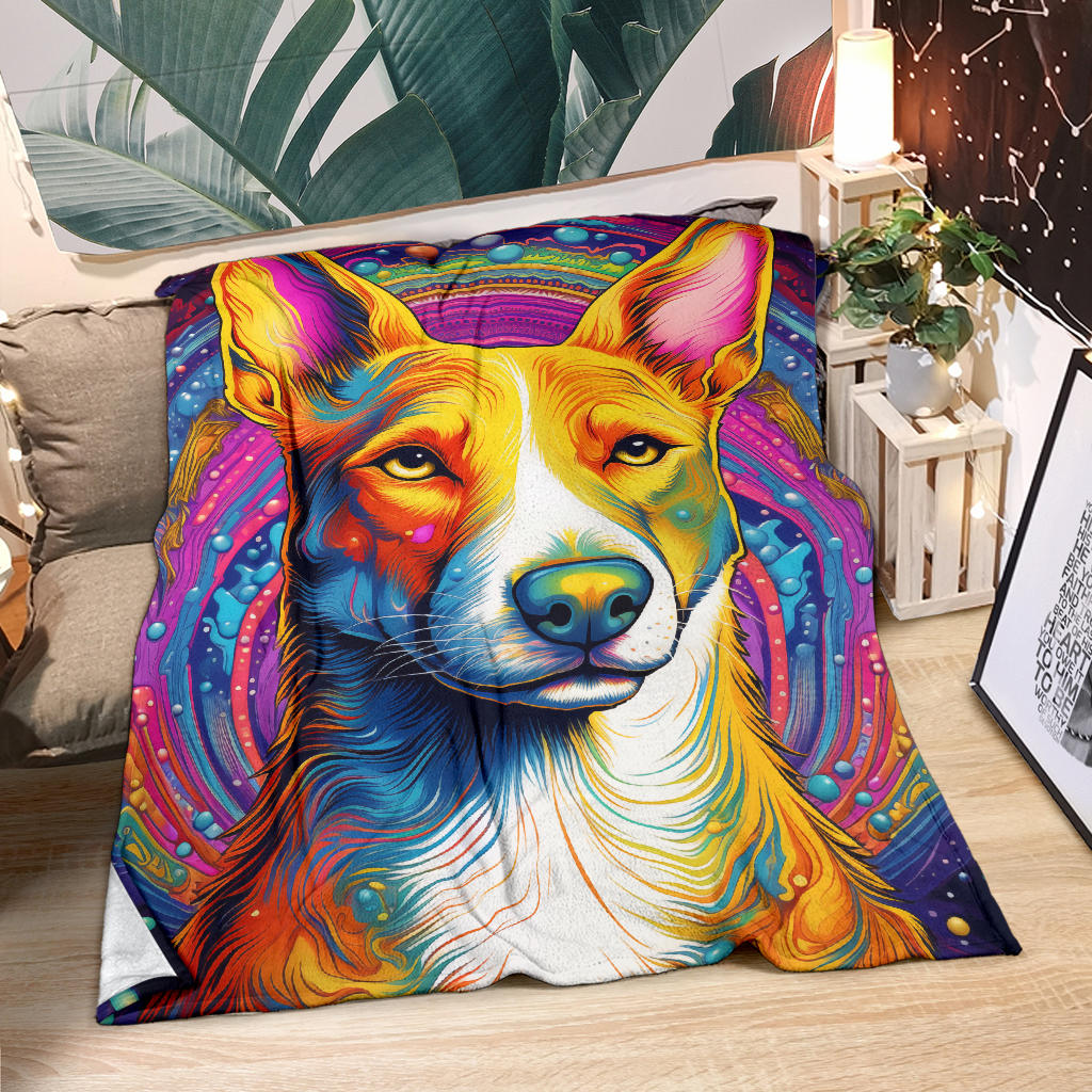 Basenji Blanket, Trippy Psychedelics Basenji Fleece Blanket, Basenji Throw Blanket, Basenji Gifts