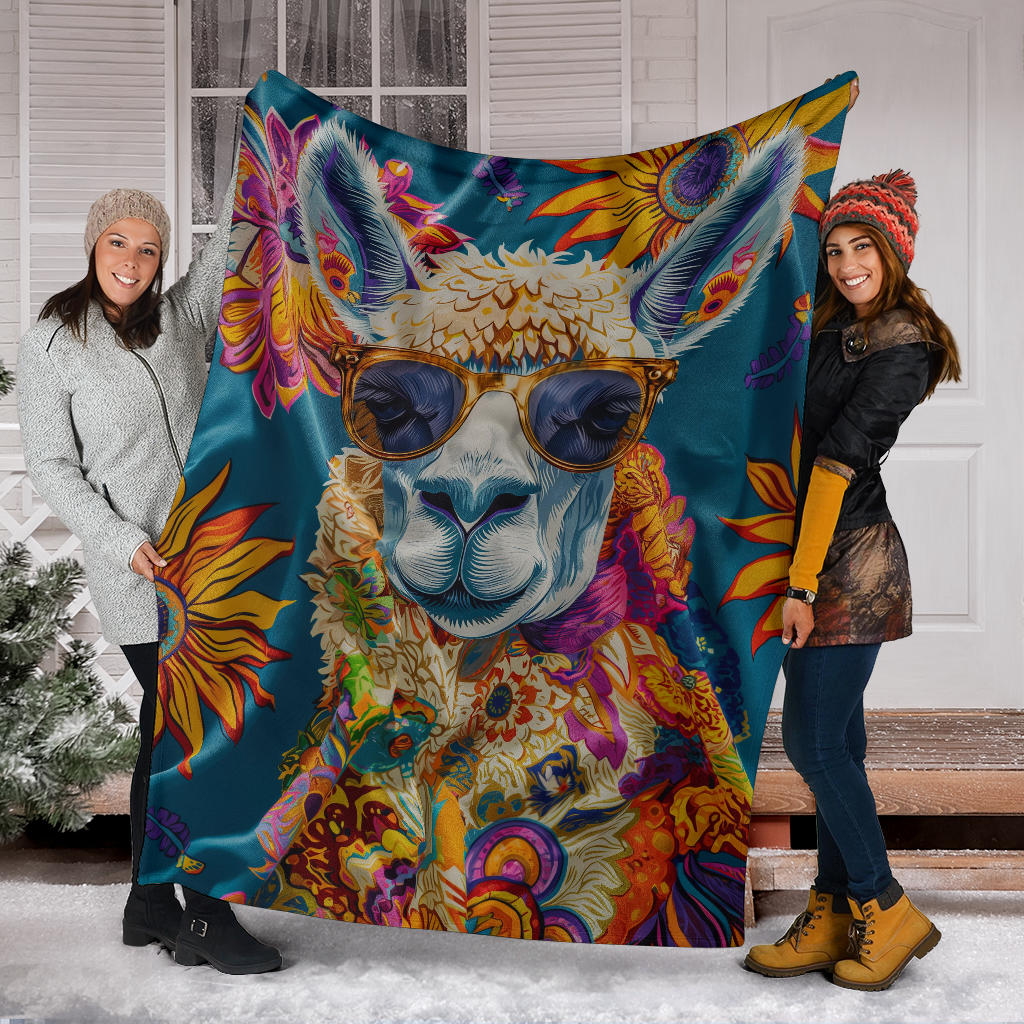 Lama Blanket, Trippy Psychedelics Lama Fleece Blanket, Lama Throw Blanket, Lama Gifts