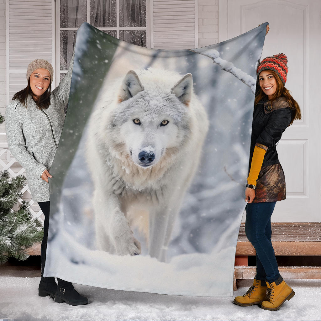 Wolf Blanket Wolf in Winter Blanket