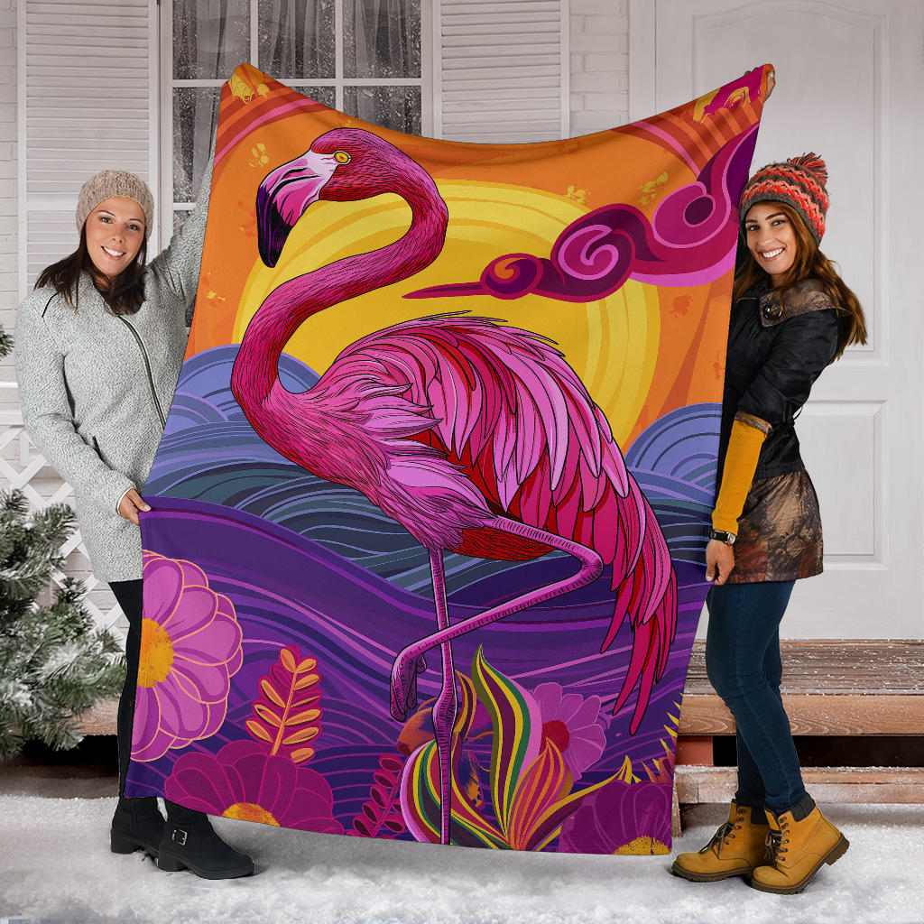 Flamingo Blanket, Trippy Psychedelics Flamingo Fleece Blanket, Flamingo Throw Blanket, Flamingo Gifts