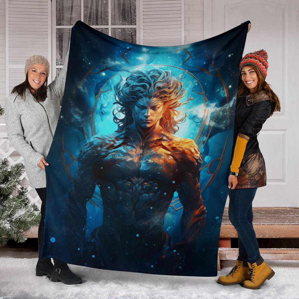 Aquarius Zodiac Sign Blanket, Aquarius Zodiac Throw Blanket, Aquarius Zodiac Gifts, Aquarius Fleece Blanket