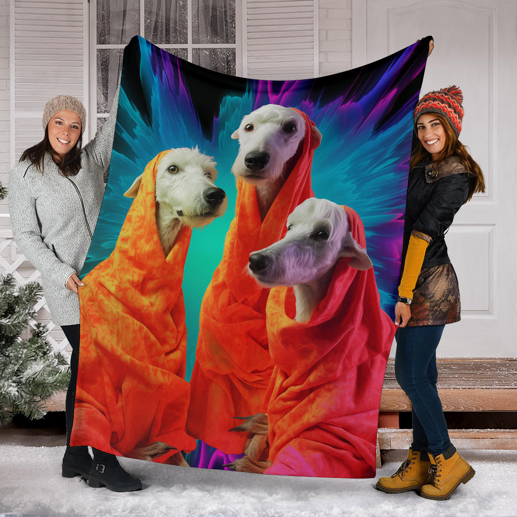 Bedlington Terrier Blanket, Trippy Psychedelics Bedlington Terrier Fleece Blanket, Bedlington Terrier Throw Blanket, Bedlington Terrier Gifts