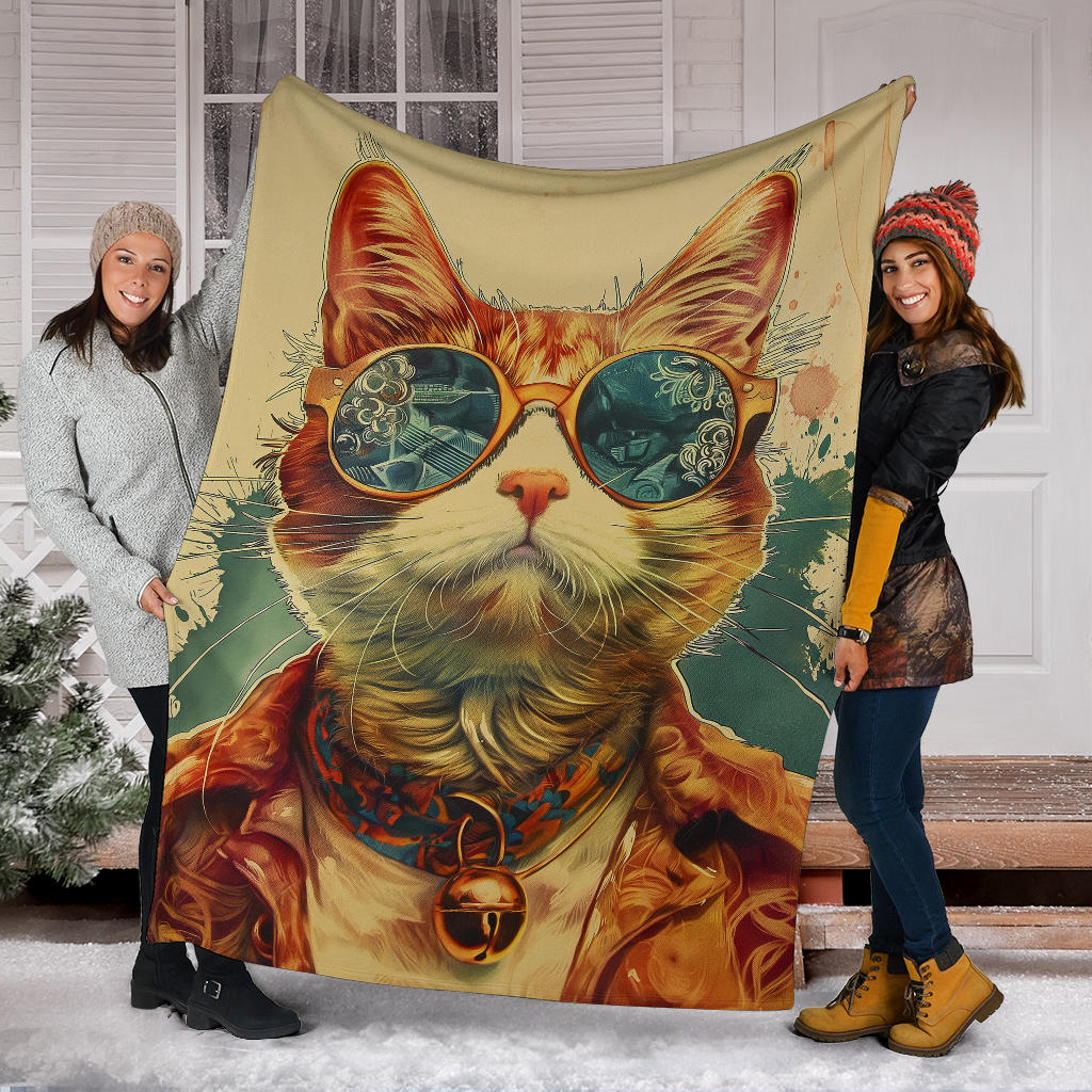 LaPerm cat Blanket, Trippy Psychedelics LaPerm cat Fleece Blanket, LaPerm cat Throw Blanket, LaPerm cat Gifts