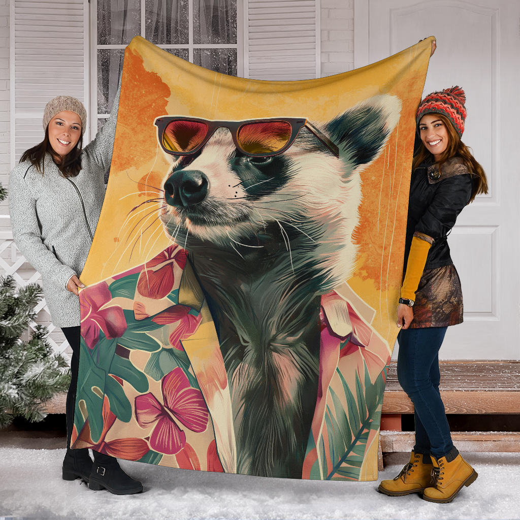 Badger Blanket, Trippy Psychedelics Badger Fleece Blanket, Badger Throw Blanket, Badger Gifts