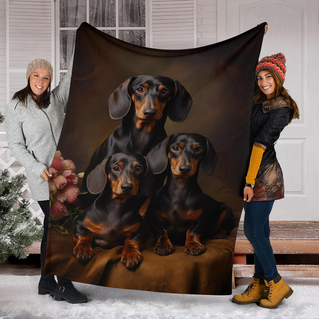 Dachshund Family Blanket, Dachshund Fleece Blanket, Dachshund Gifts, Dachshund Throw Blanket