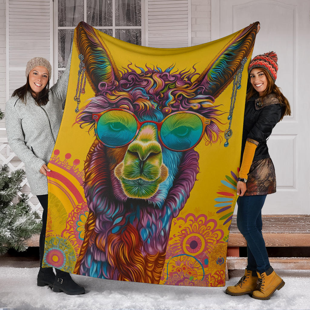 Alpaca Blanket, Trippy Psychedelics Alpaca Fleece Blanket, Alpaca Throw Blanket, Alpaca Gifts