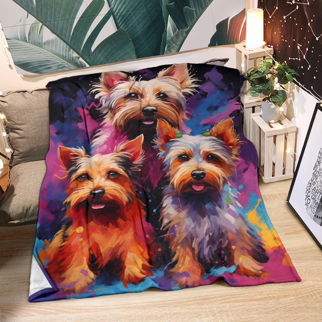 Australian Terrier Blanket, Trippy Psychedelics Australian Terrier Fleece Blanket, Australian Terrier Throw Blanket, Australian Terrier Gifts