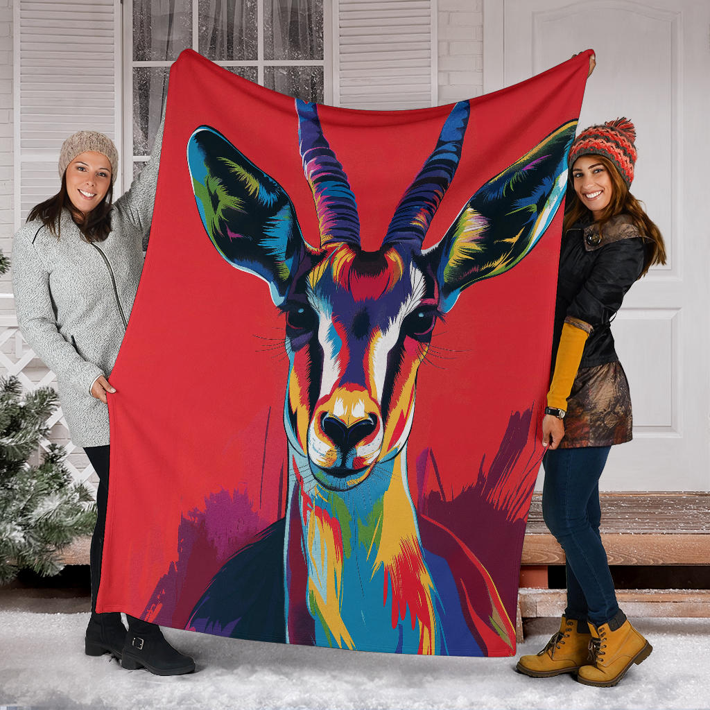 Gazelle animal Blanket, Trippy Psychedelics Gazelle animal Fleece Blanket, Gazelle animal Throw Blanket, Gazelle animal Gifts