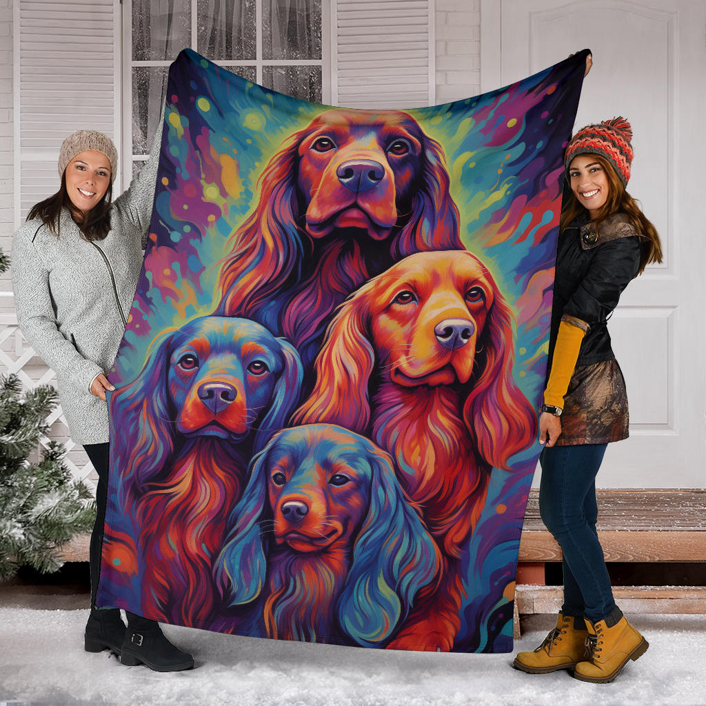 Sussex Spaniel Blanket, Trippy Psychedelics Sussex Spaniel Fleece Blanket, Sussex Spaniel Throw Blanket, Sussex Spaniel Gifts