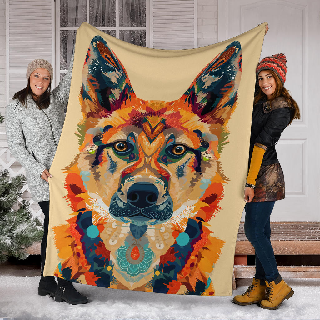 Jindo Dog Blanket, Trippy Psychedelics Jindo Dog Fleece Blanket, Jindo Dog Throw Blanket, Jindo Dog Gifts