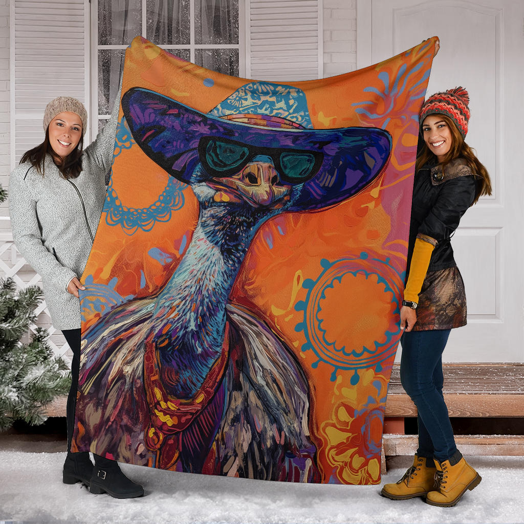 Emu Blanket, Trippy Psychedelics Emu Fleece Blanket, Emu Throw Blanket, Emu Gifts