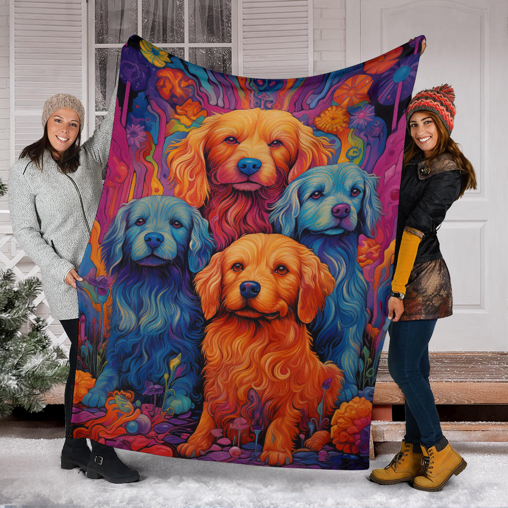 Bolognese Blanket, Trippy Psychedelics Bolognese Fleece Blanket, Bolognese Throw Blanket, Bolognese Gifts